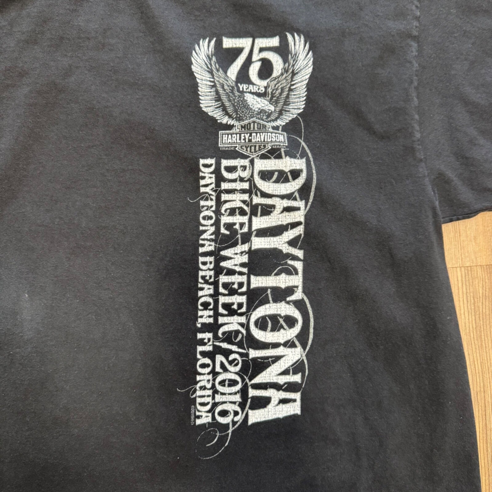 Harley Davidson T Shirt Men's SZ-2XL 75th Anniversary Bike Week Daytona Beach. gallery