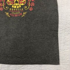 Flag Anthem T Shirt Men Large Gray Tequila Skull Graphic Day Dead Halloween