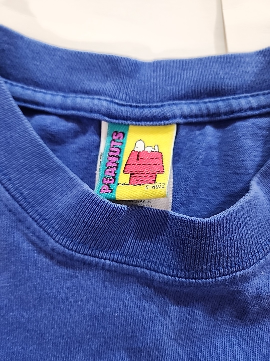 Blitzz Intl 90's Vintage T Shirt Tee Peanuts Snoopy Blue Sz Large Single Stitch gallery