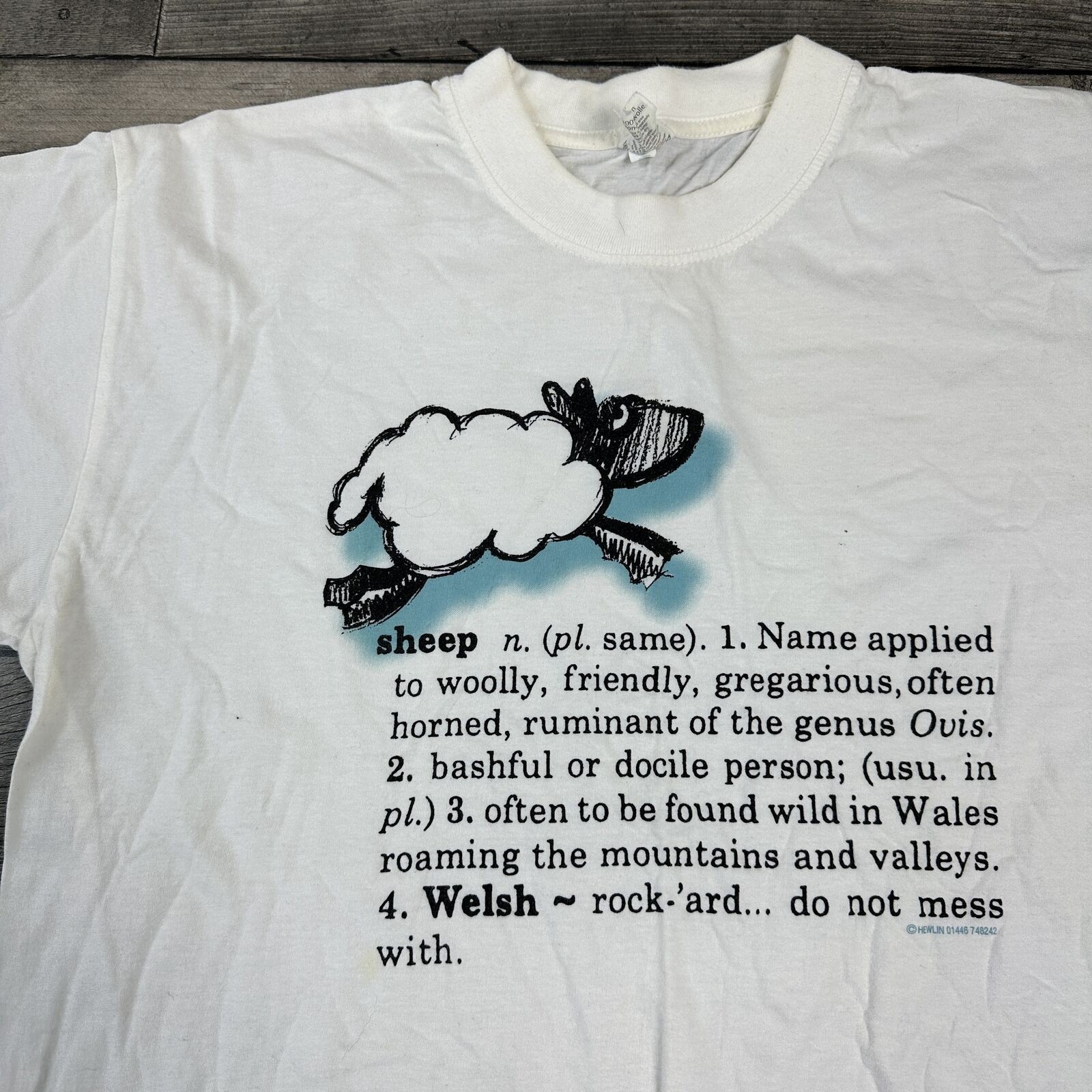 Vintage T-Shirt Graphic Print Sheep Wildlife 90s Y2K White Mens Large gallery