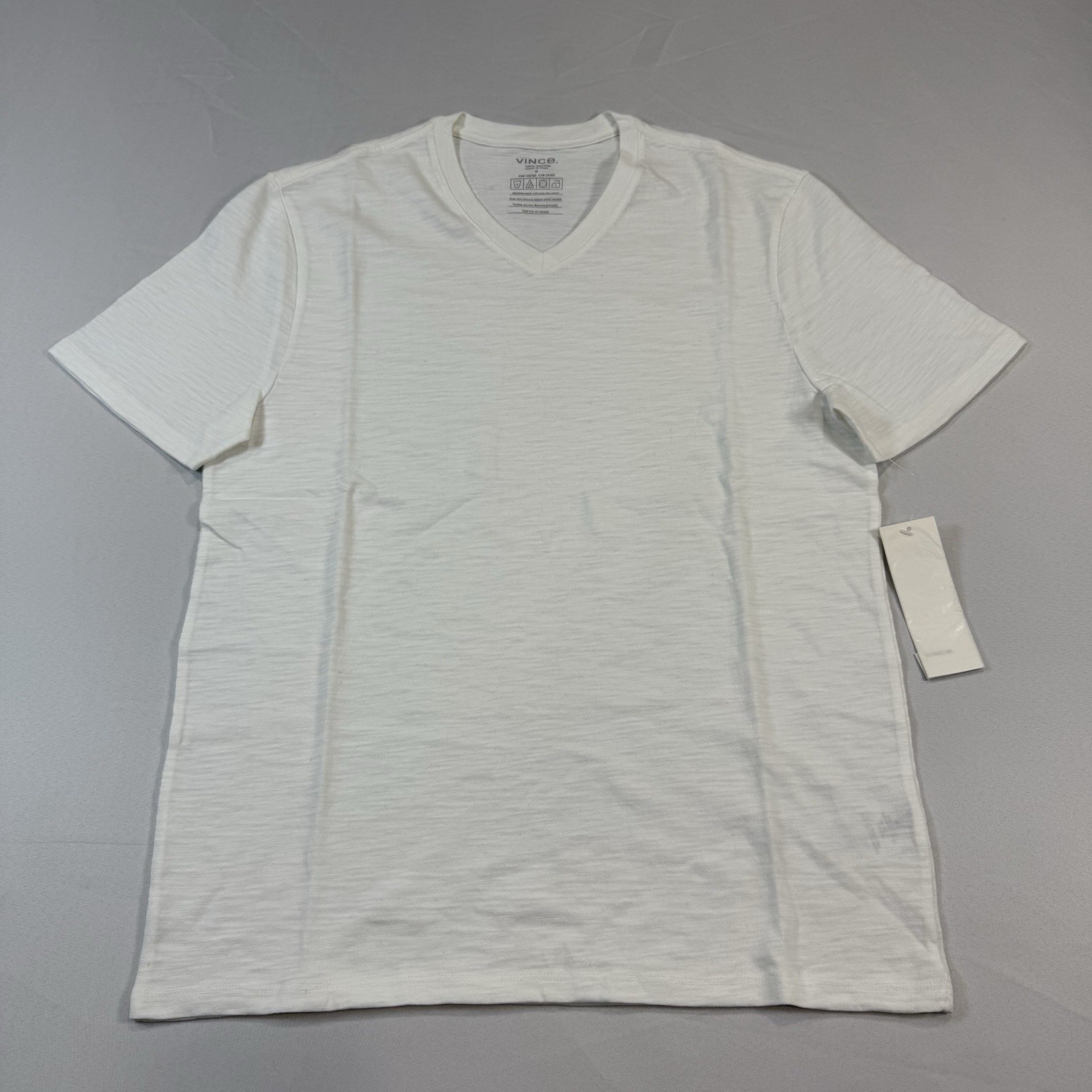 Vince Slub Cotton V-neck Designer T-Shirt Size Small NWT $65 gallery