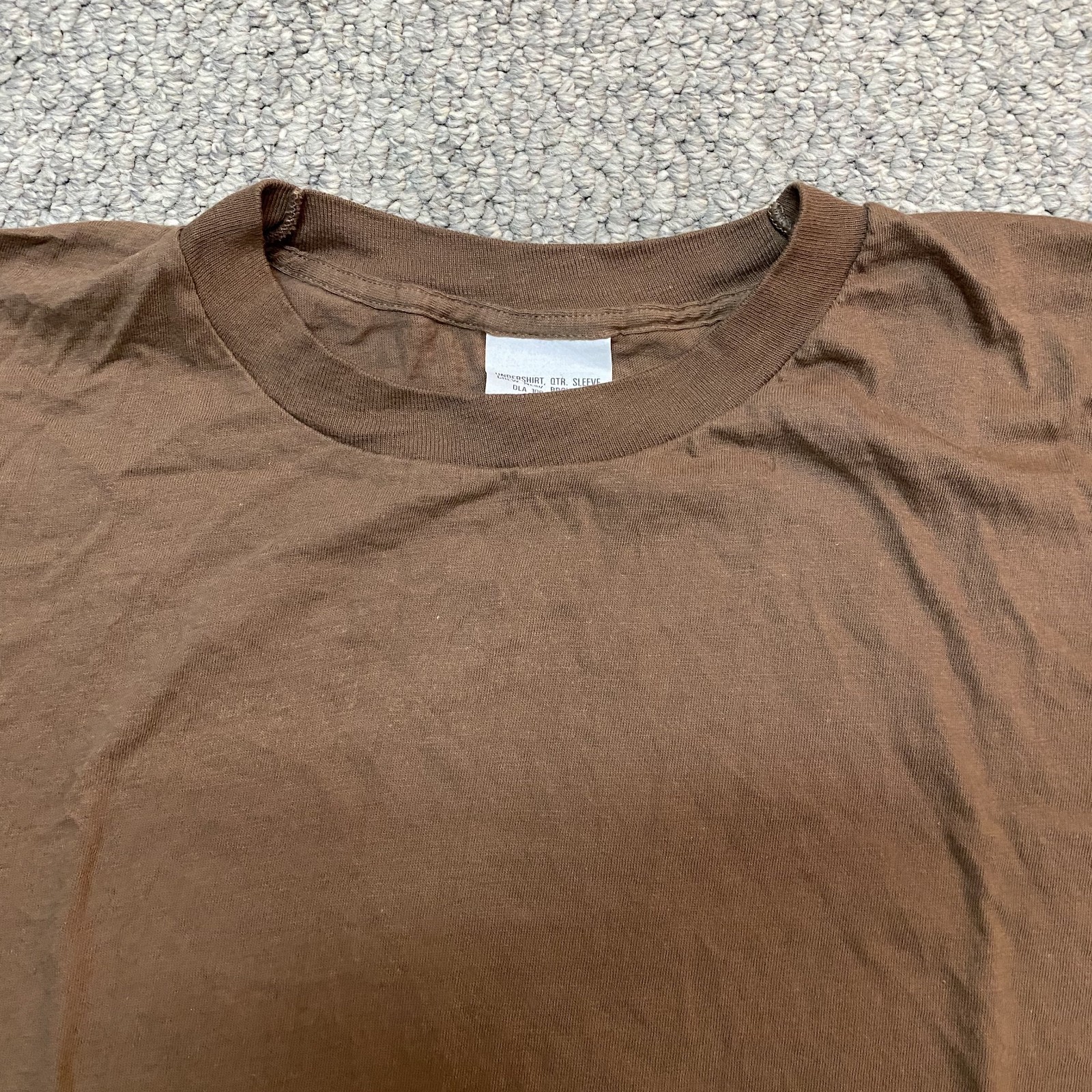 US Military Army Undershirt Qtr Sleeve Crew Neck Brown 436 Union Underwear Large gallery