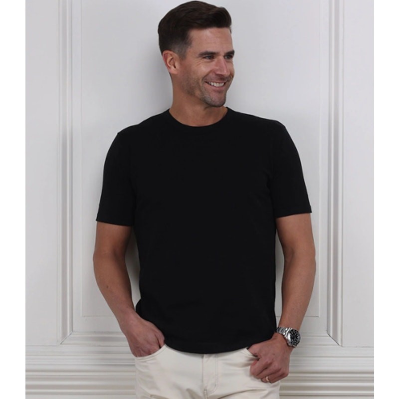 Collars and Co Lucca Cotton and Silk Tee Shirt Black Size 3XL NEW gallery
