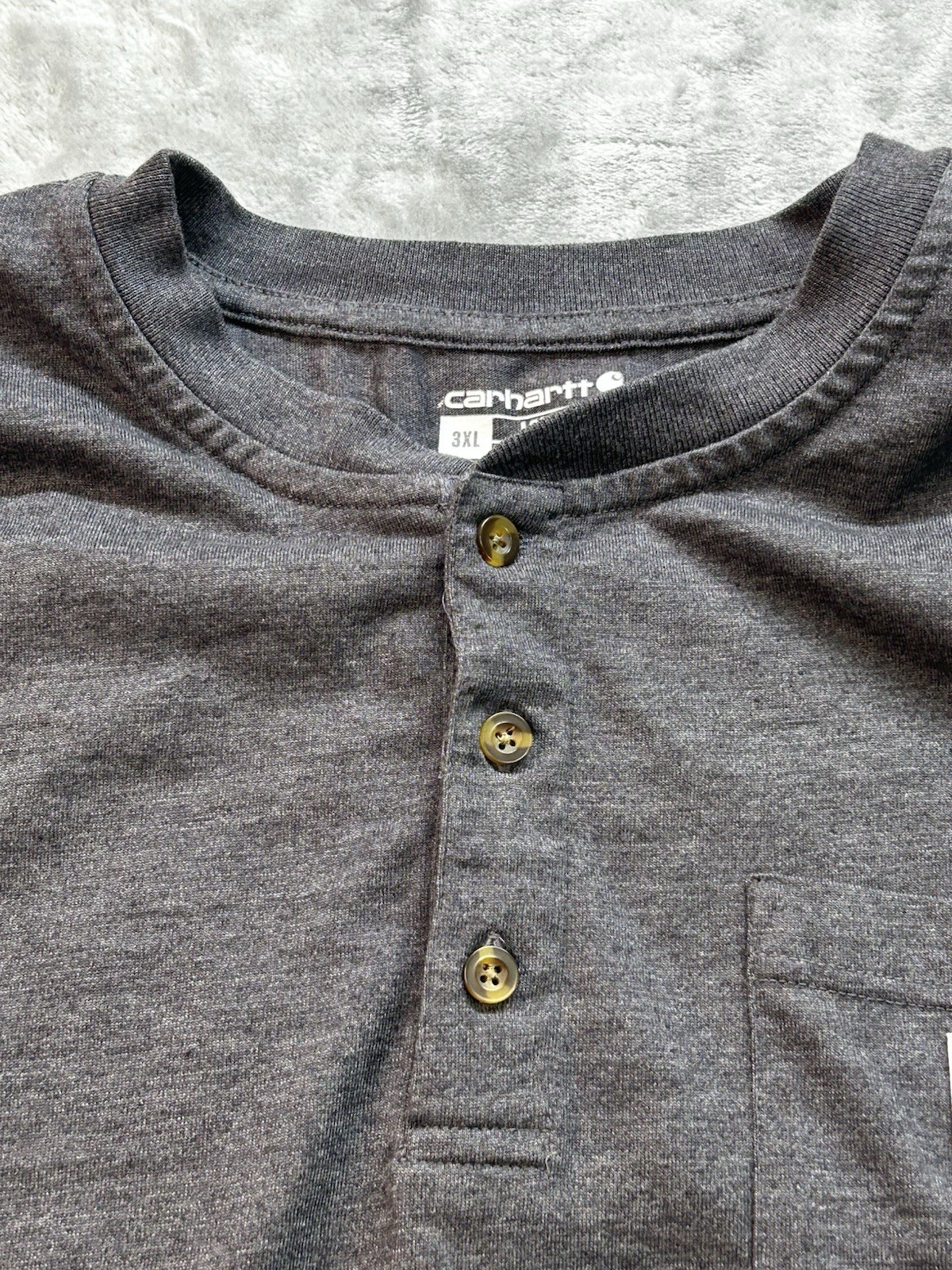 Carhartt Mens 3XL Short Sleeve Henley Loose Fit Work Wear 1 Pocket Construction gallery