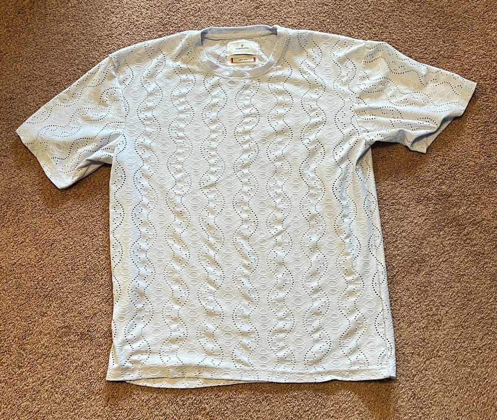 Powerlook Self Designed Drop-Shoulder Sleeves Oversized T-Shirt Size M White Men
