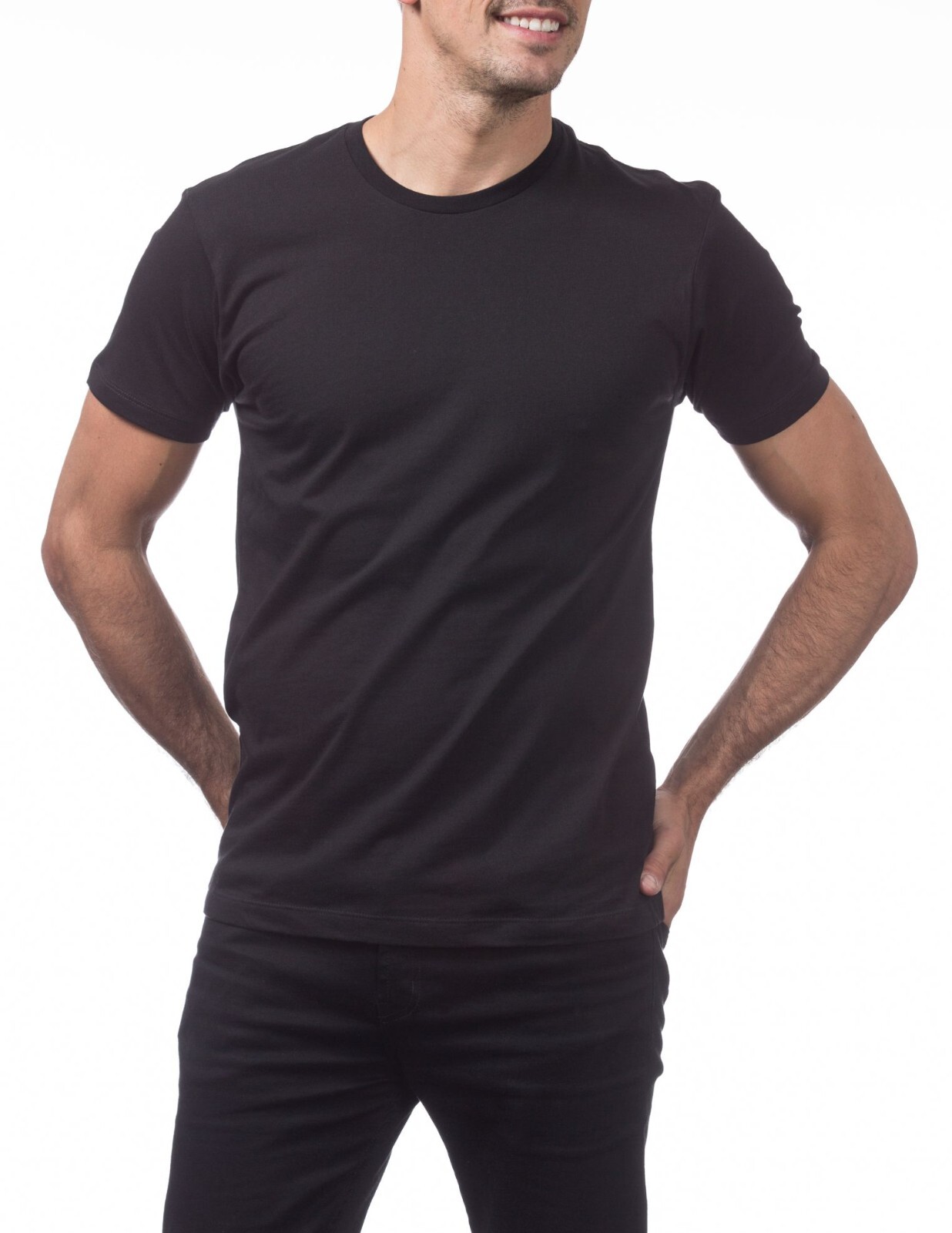 PRO CLUB MENS LIGHTWEIGHT T SHIRTS 5 X-Large BLK WHITE gallery