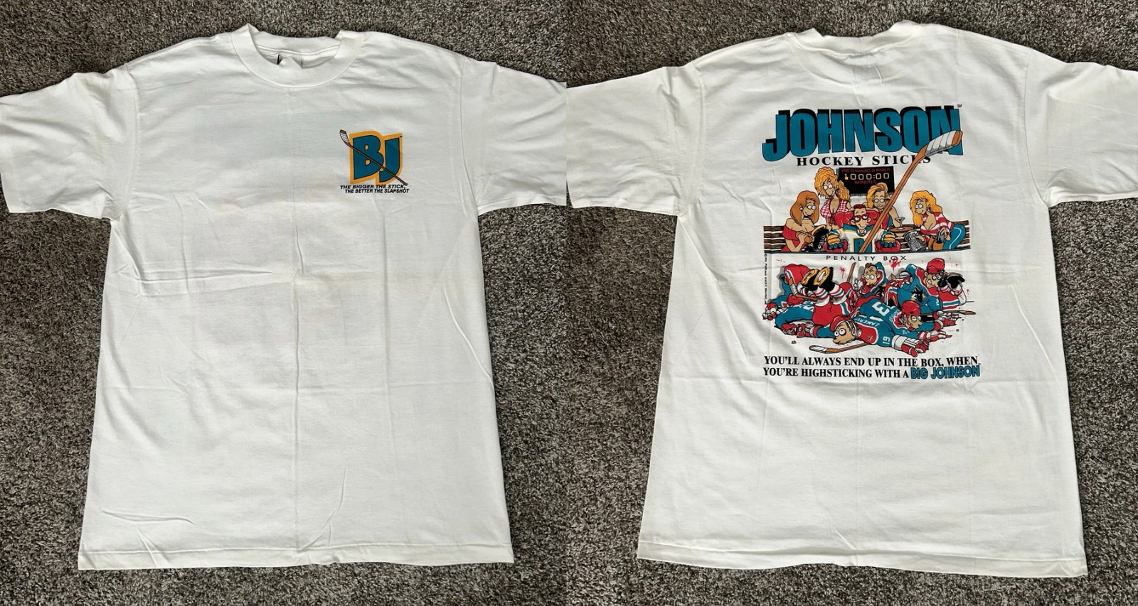 BiG Johnson Hockey STICKS DOUBLE SIDED T Shirt Full Size S-5XL gallery