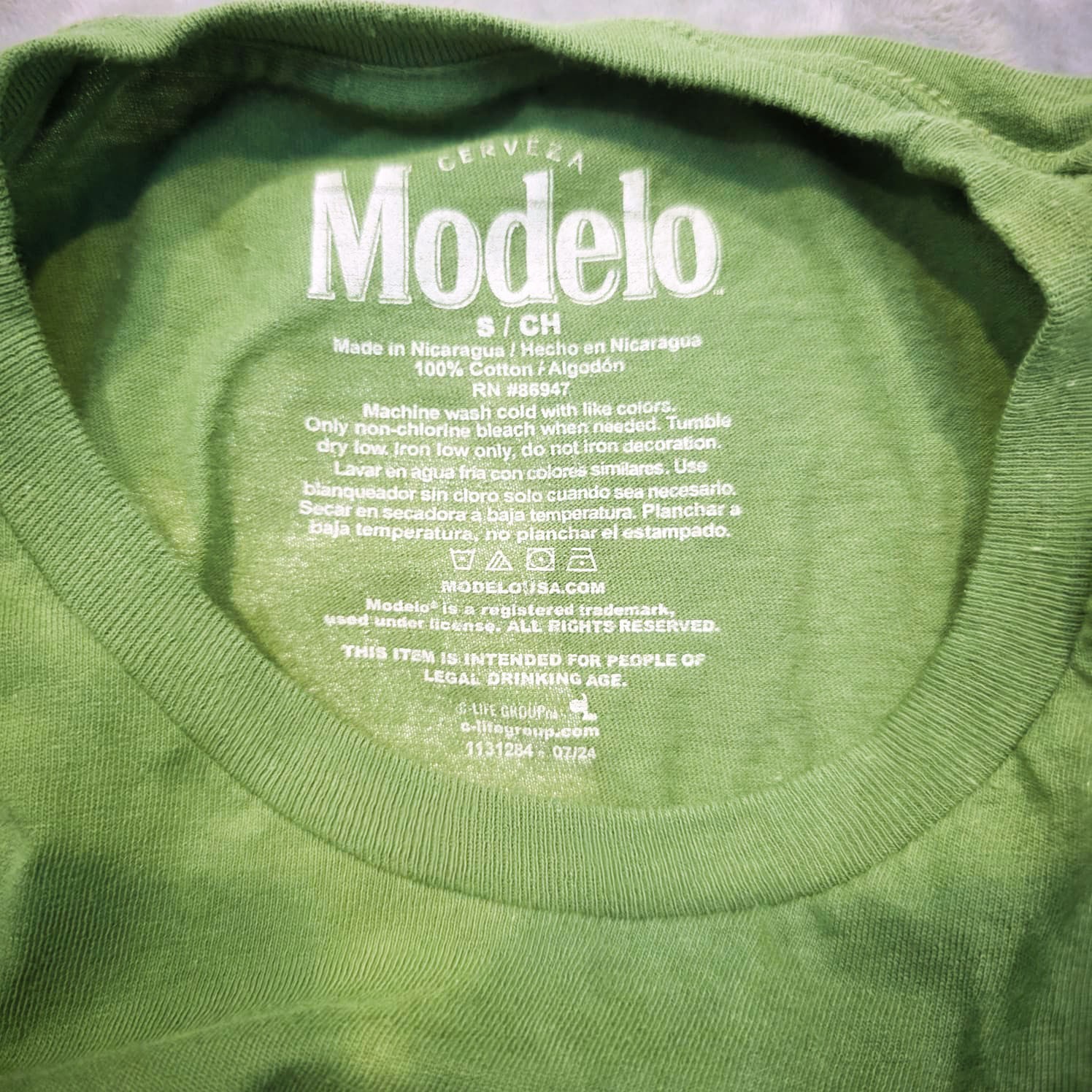 Cerveza Modelo Beer T-Shirt Men's Small Olive Green Graphic Tee Lion 100% Cotton gallery