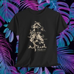 Nier Automata Characters Shirt 2B 9S A2 Silhouette Graphic Tee Anime Gamer