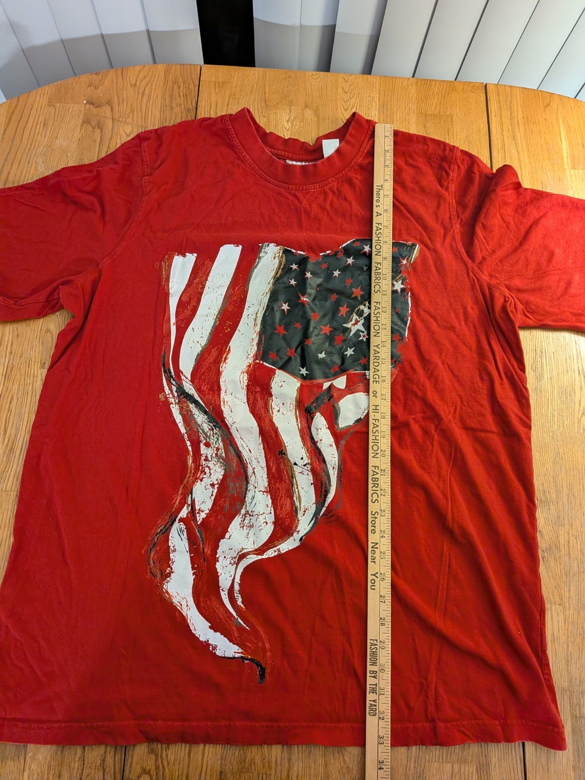 King Size Men’s 2XL Tall Red American Flag Graphic Print Crew Neck Tee Cotton gallery
