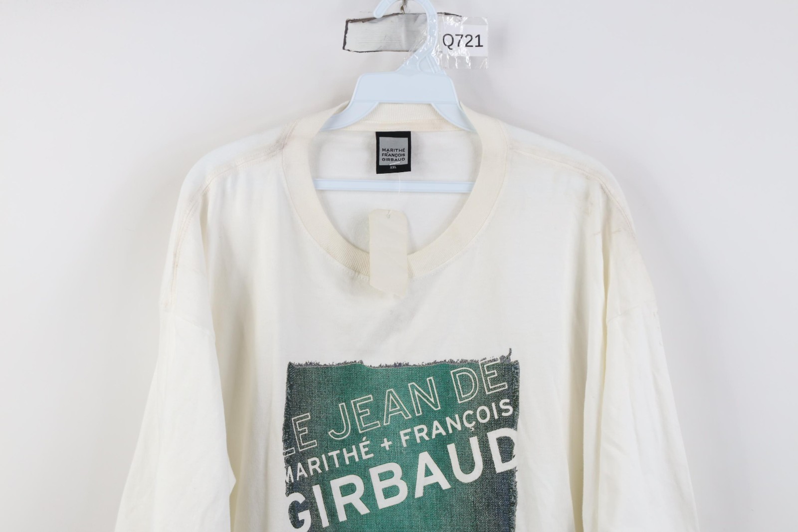 Deadstock Vintage 90s Marithe Francois Girbaud Mens 2XL Box Logo T-Shirt White gallery
