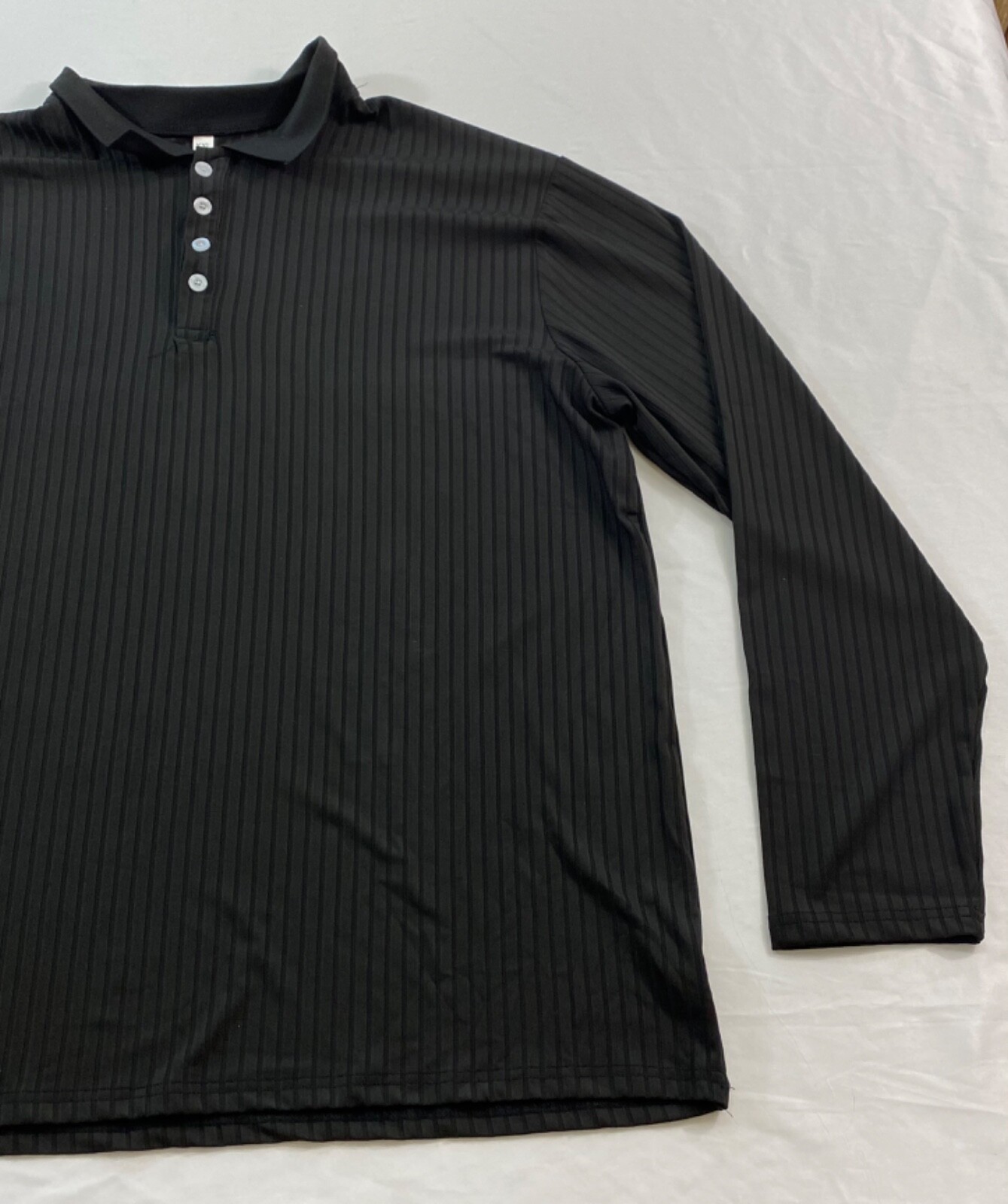men's Gildan t-shirt size 5XL black long sleeve rib cuff pull-on cotton gallery