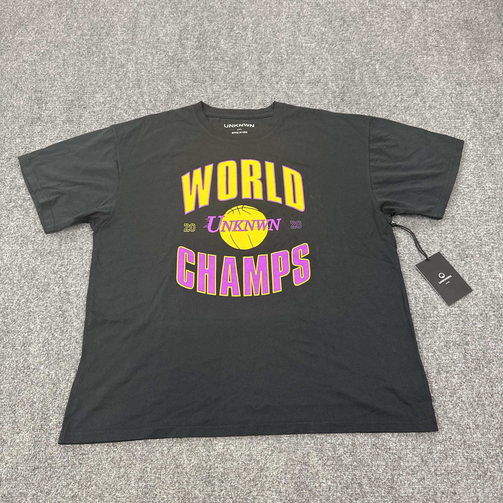 UNKNWN Shirt Mens 2XL Black World Champs 2020 Basketball Graphic Tee Tagless gallery