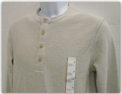 Long Sleeve Textured 4 Button HENLEY Shirts Goodfellow Tan / Brown / Green
