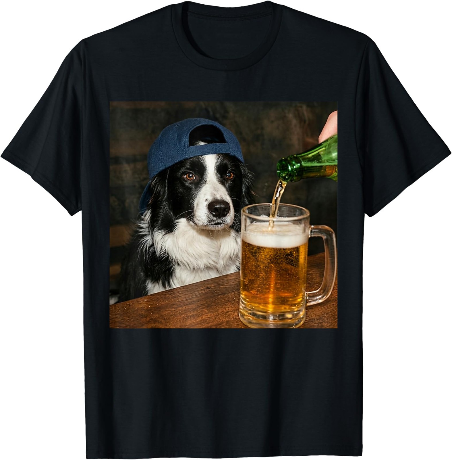 Border Collie Drinking Beer Funny Dog Meme T-Shirt gallery