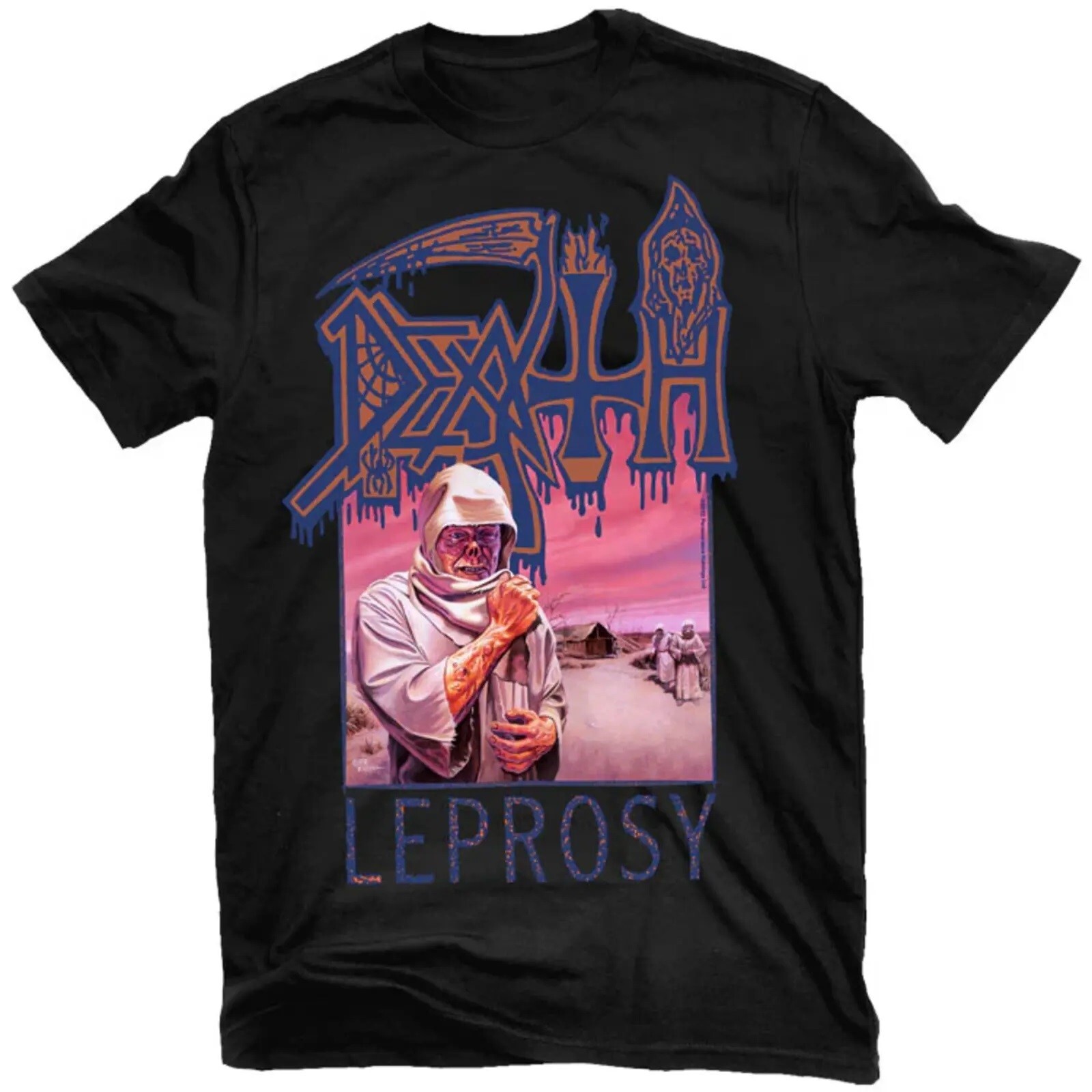 DEATH cd cvr LEPROSY Official SHIRT LG New human symbolic individual scream gore gallery