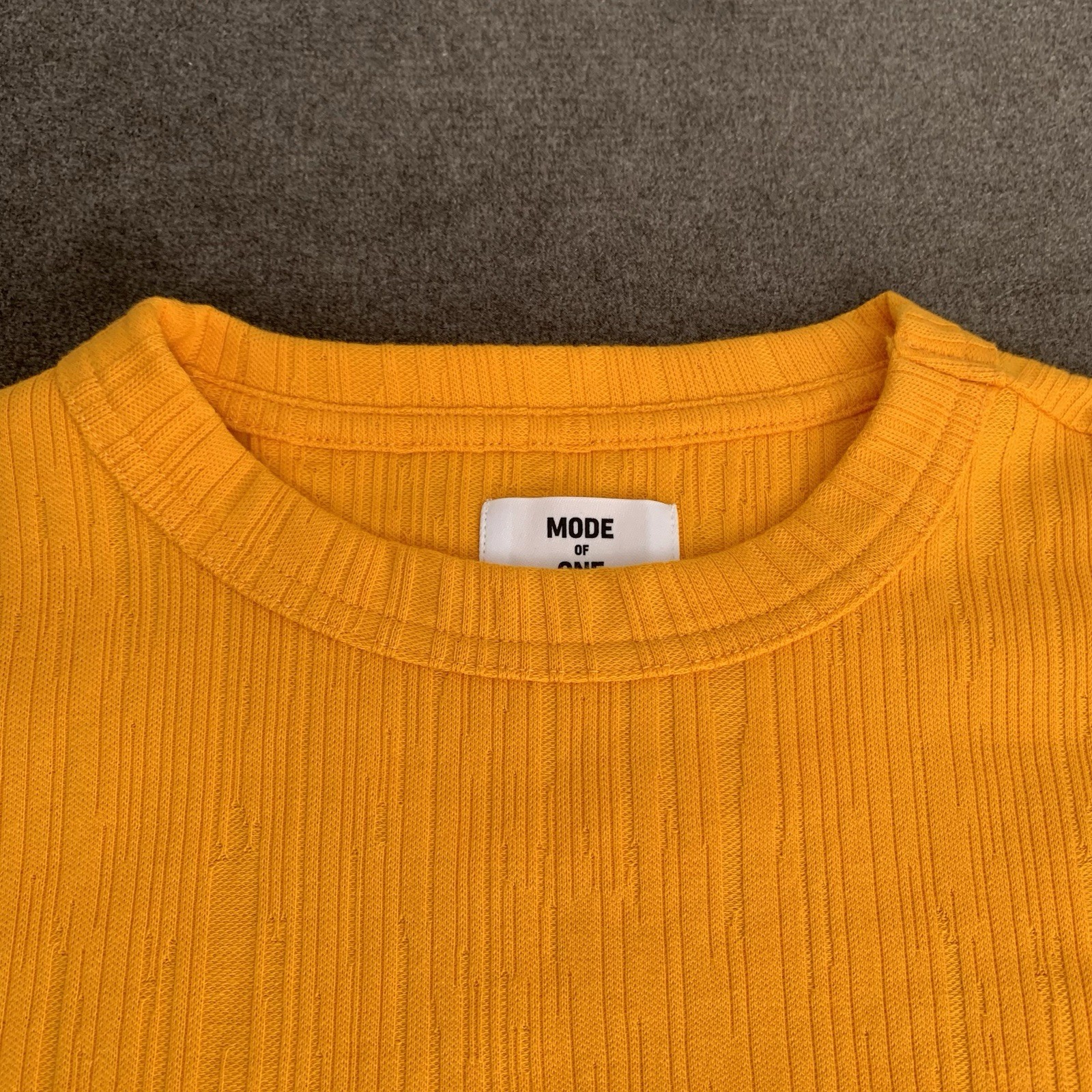 Mode of One Mens S Textured T-Shirt Short-Sleeve Relaxed-Fit Crinkle Orange NWOT gallery
