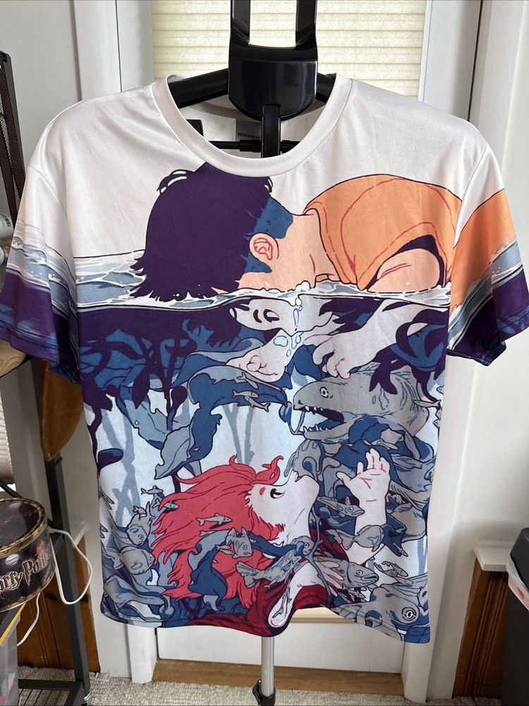 Studio Ghibli Ponyo and Sosuke 3D printed t-shirt Zootop Bear Size M Under Water