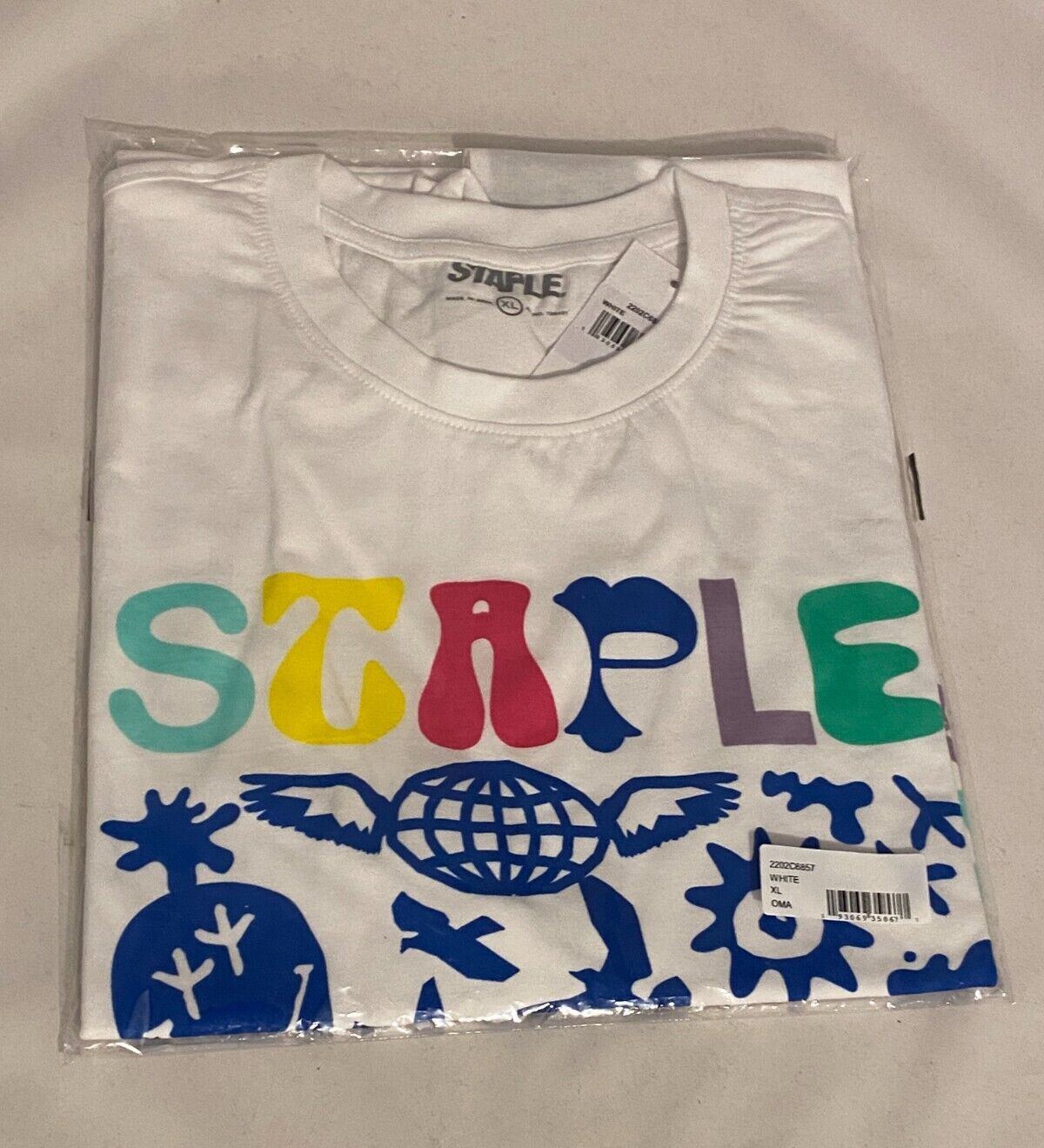 Staple World NYC T Shirt Men XL White Let Your Mind Wander Graphic Skate Tee