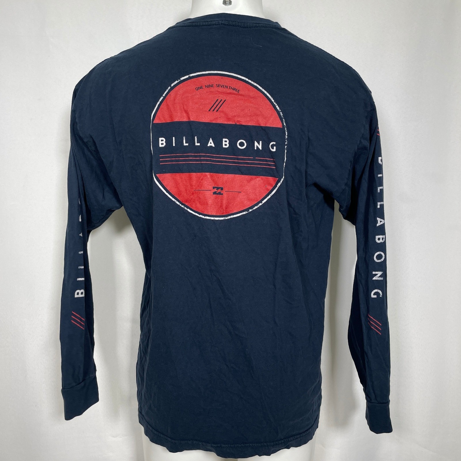 Billabong The Core Tee Navy Blue Long Sleeve Cotton T-Shirt Men's LARGE gallery