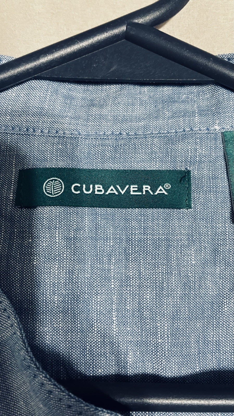 Cubavera XL Linen Blue Henley Shirt Banded Collar Tunic Long Sleeve Pullover gallery