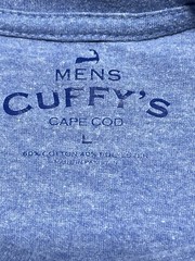 Cuffy’s Cape Cod Blue Large Shirt Classic American Tradition Flag Whale