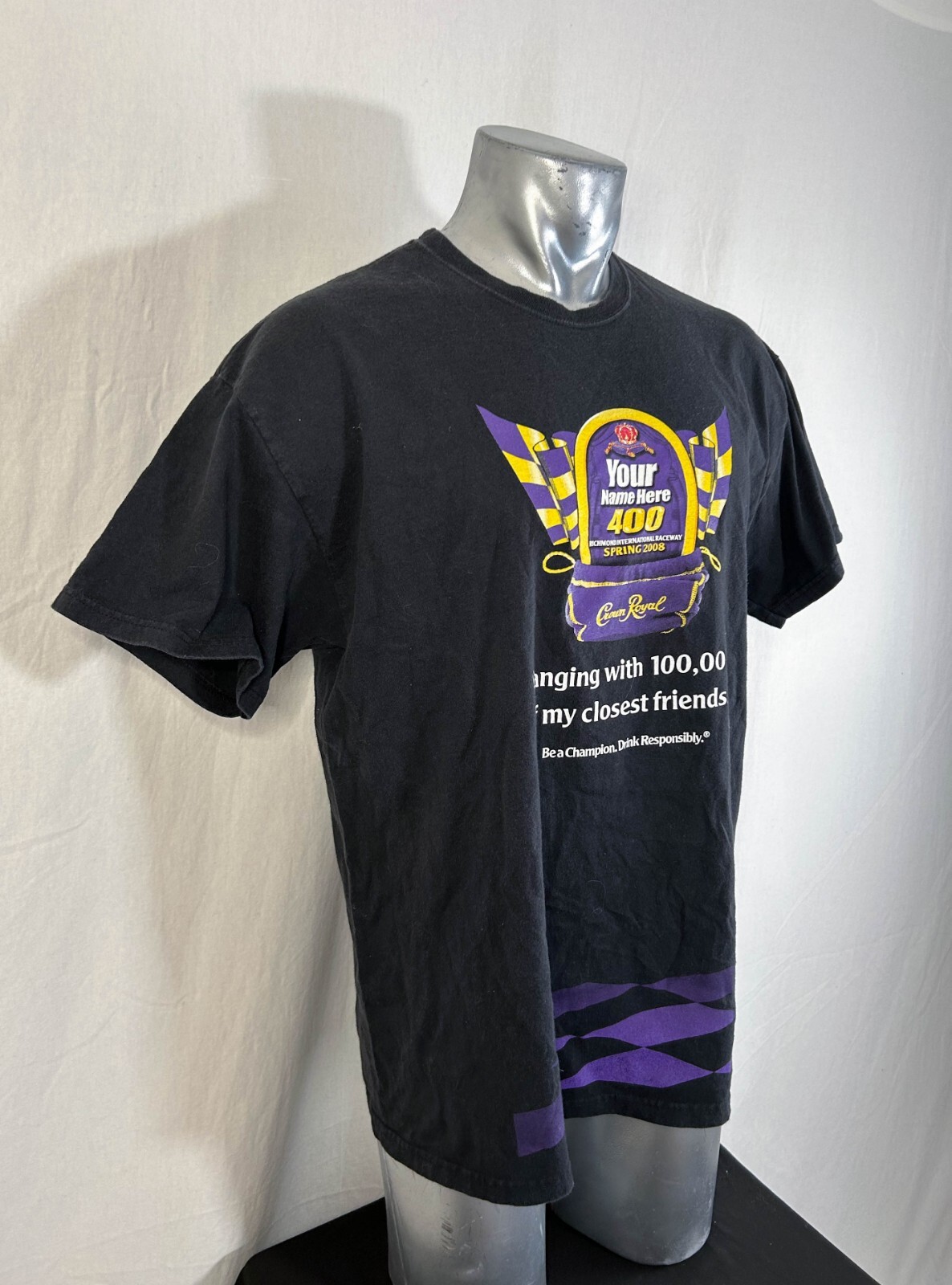 VTG NASCAR Crown Royal Richmond Raceway Clint Bowyer Sprint Cup T Shirt Sz XL gallery