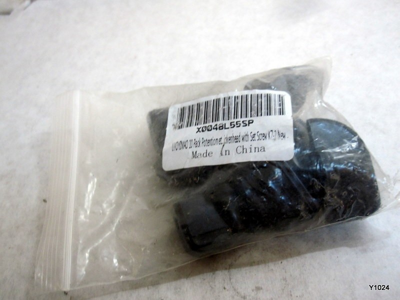 10 Pack Black Potentiometer Knobs Chickenhead with Set Screw K7-2