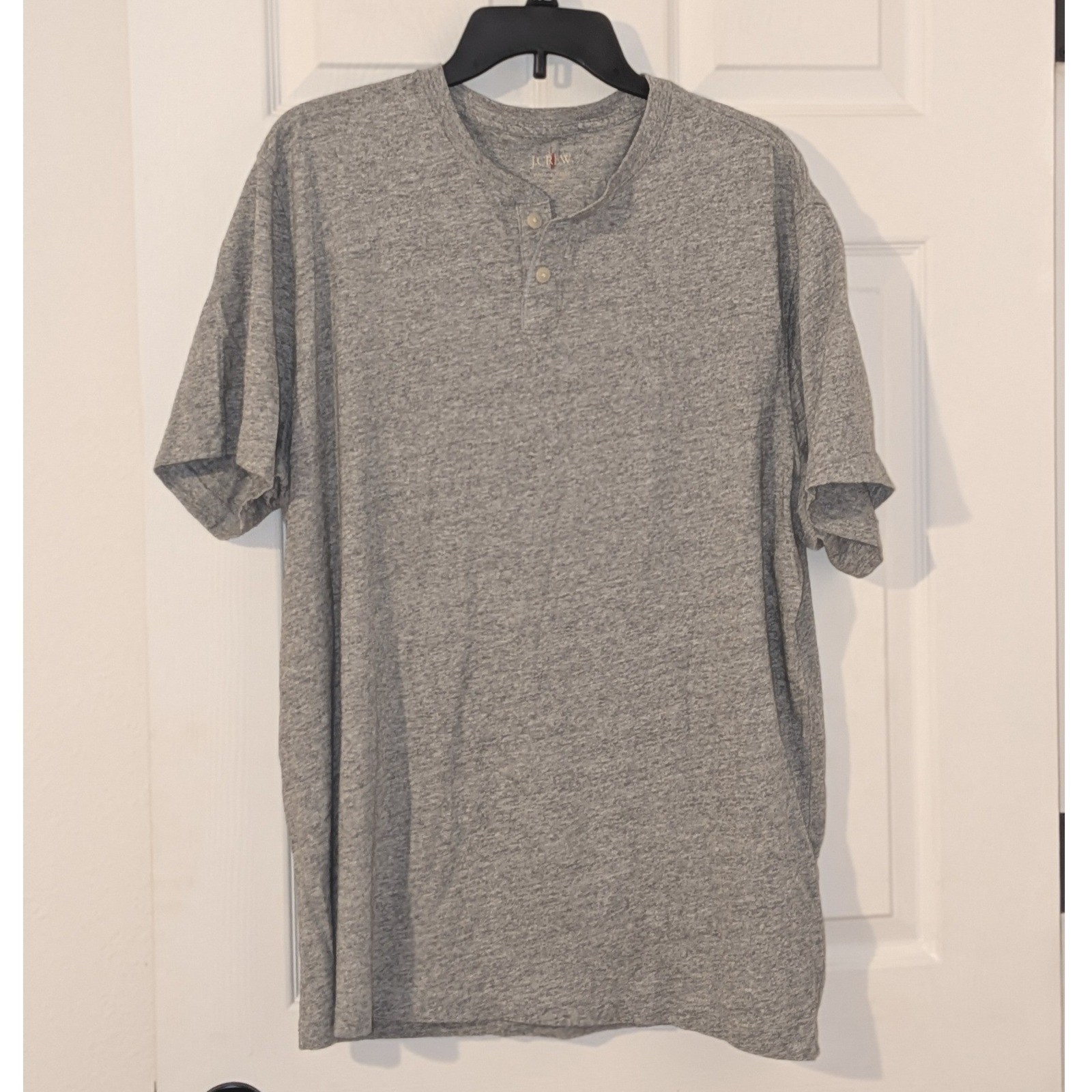 J. Crew Men XL Relaxed Vintage Jersey Henley Shirt Heather Grey NWOT $45 gallery