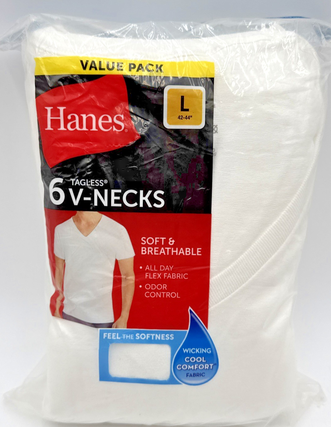 Hanes 777VP6 Men's T-Shirt, Size L - White (6 Piece) gallery