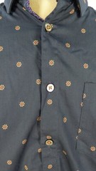 Ted Baker Mens Shirt Navy Micro Daisy Print Short Sleeve Pocket 3