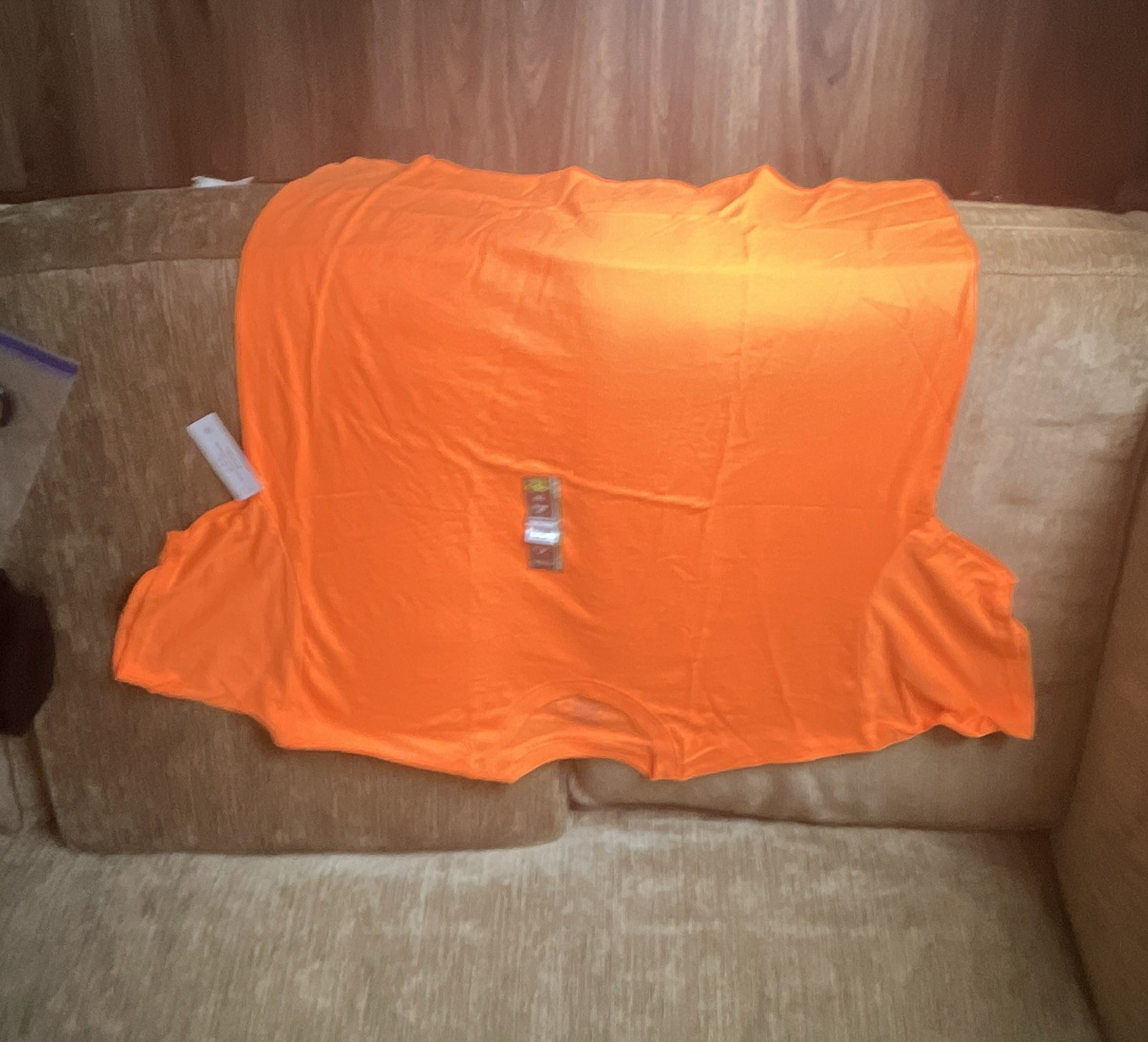 Athletic Works Men’s XL Orange Solid Crew Neck Short Sleeve Cotton Tagless Tee