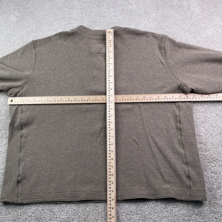 Eddie Bauer Shirt Mens 2XL XXL Brown Thermal Waffle Knit Grid Henley Outdoors gallery