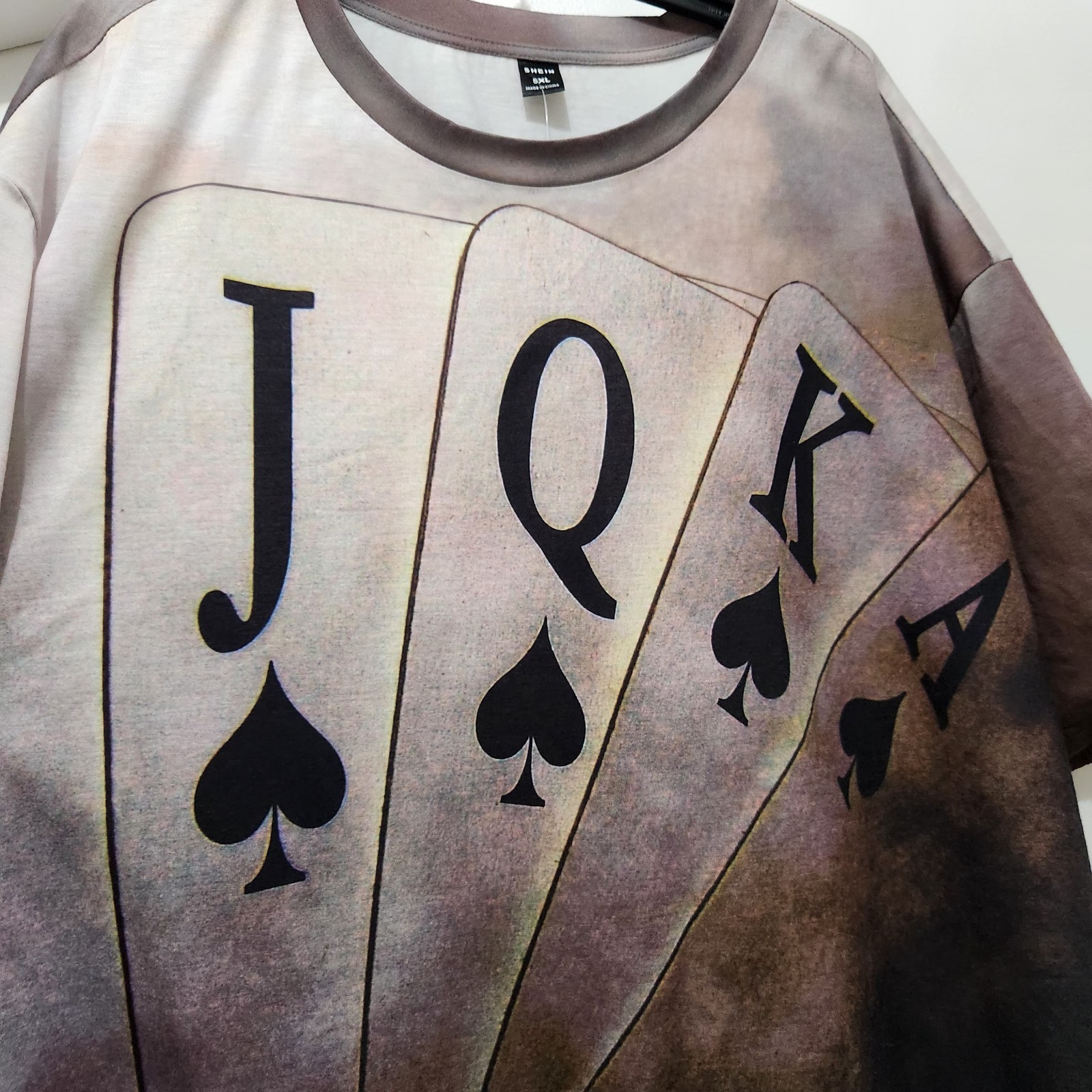 Mens 5XL Shein Poker Cards Full Print T-Shirt Short Sleeve gallery