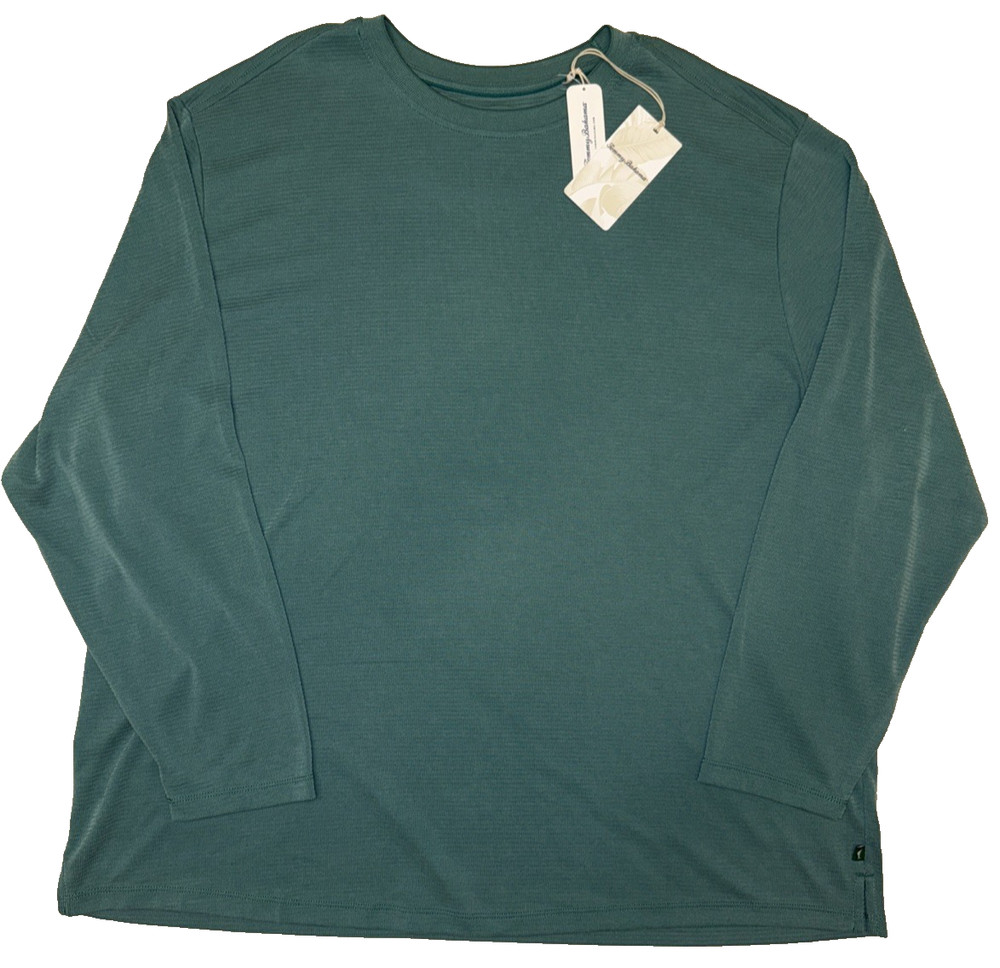 Tommy Bahama Coastal Crest Tee Crew Neck L/S Mens 3XLB UPF 30 Myrtle Green NWT