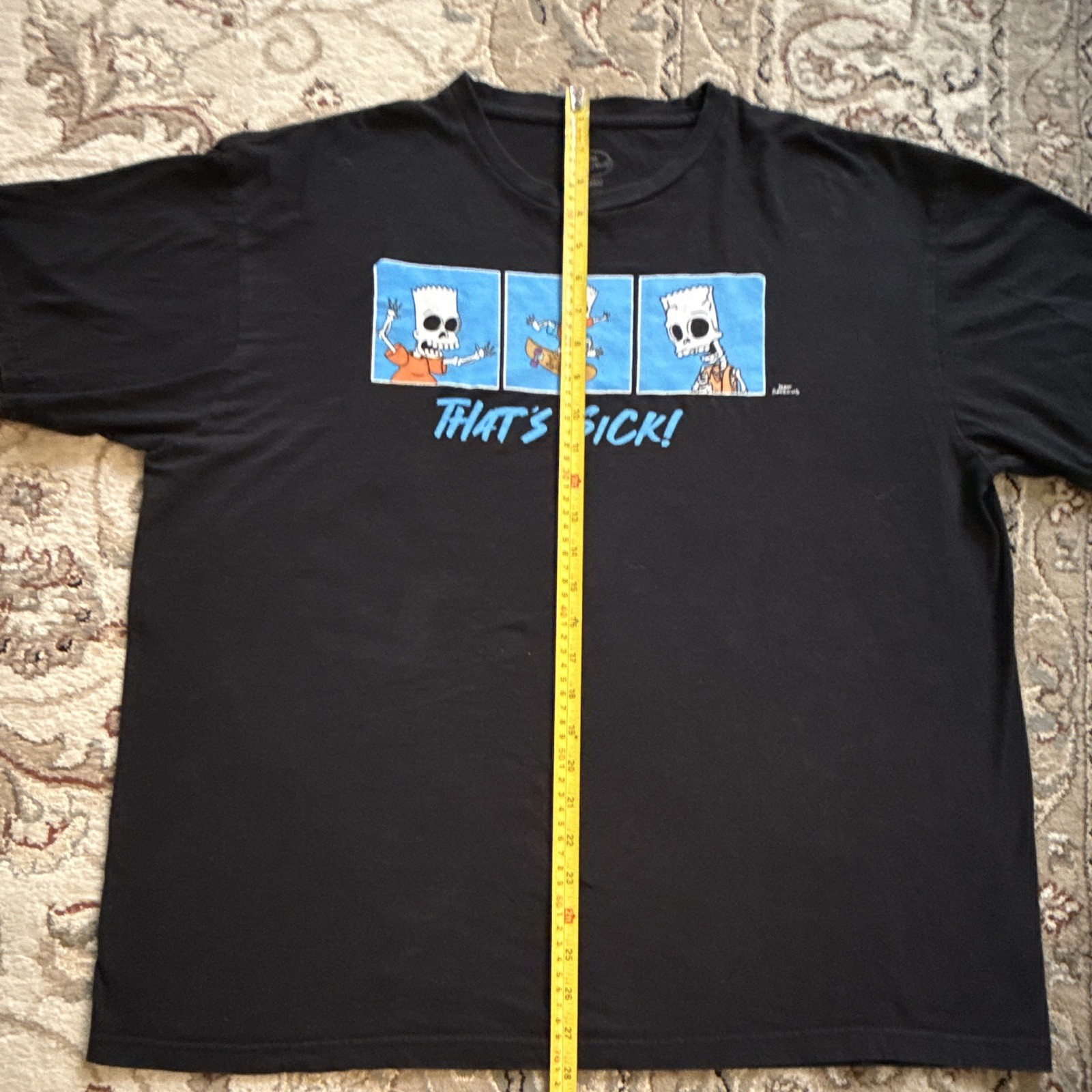 The Simpsons Bart Simpson "That's Sick" Men's Black Cotton Graphic Tee XL Rare gallery