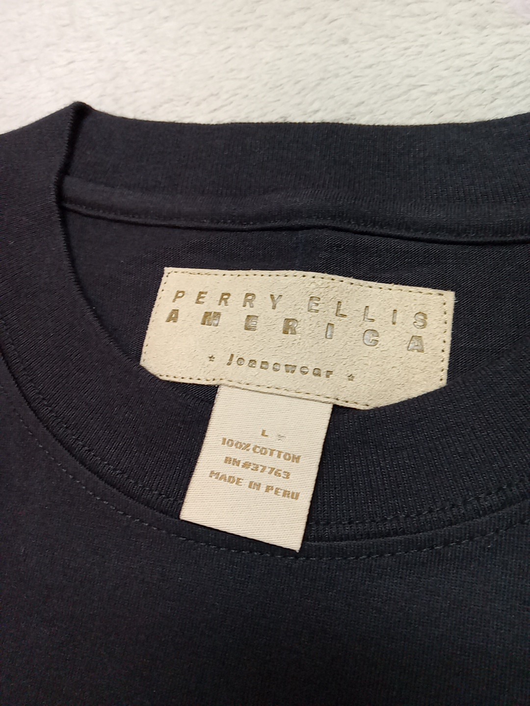 Perry Ellis America Men's Size Large Graphic T-shirt Black 100% Cotton gallery
