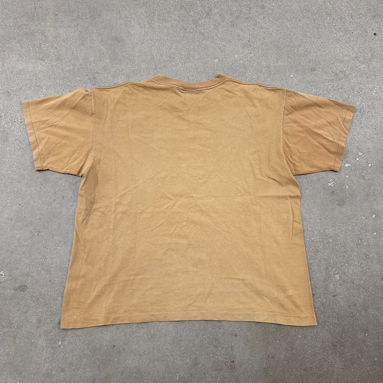 Vintage 90s Brown Grunge Single Stitch Faded Paper Thin Tee T Shirt sz Large gallery