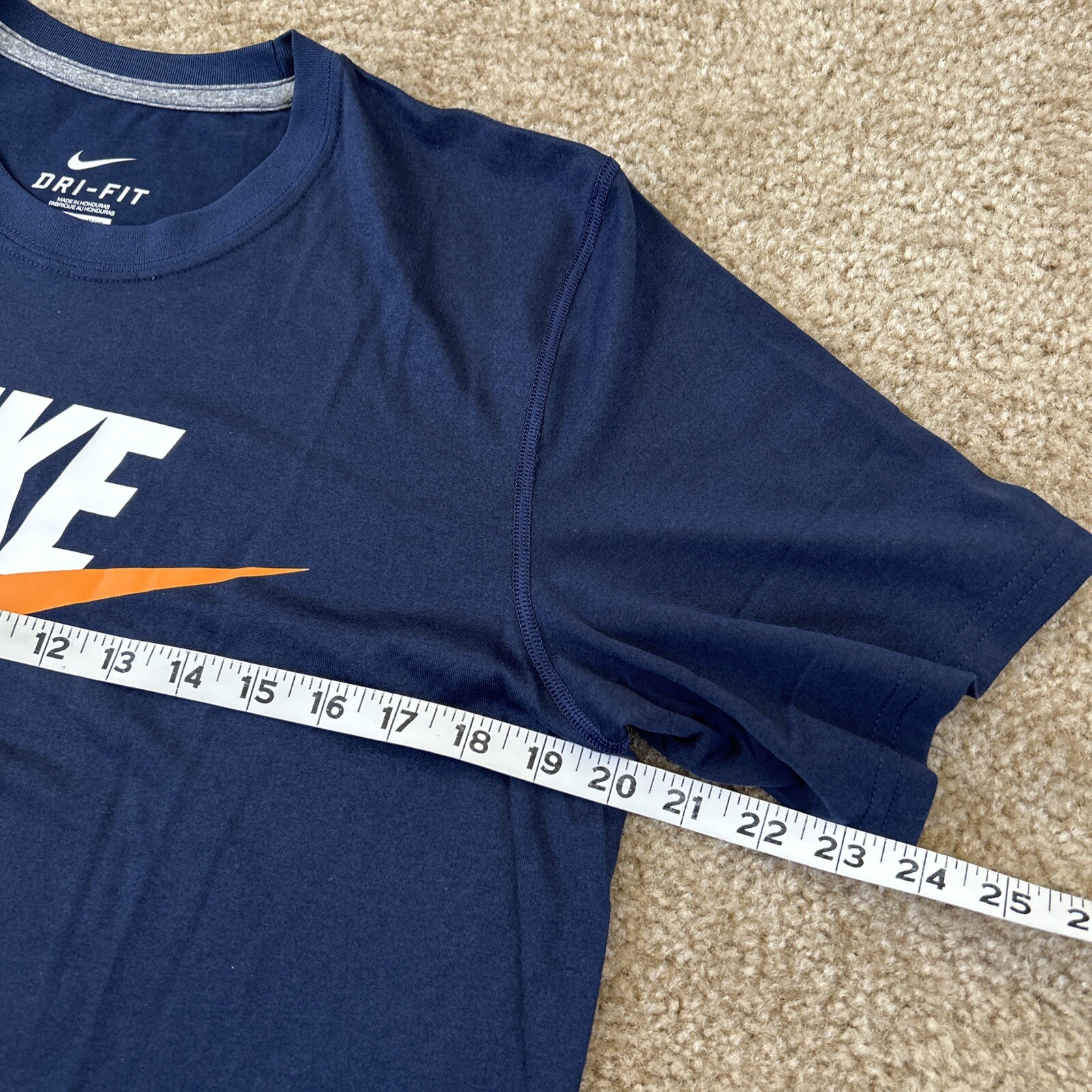 NIKE Mens Dri Fit Shirt M Blue Orange Short Sleeve Running Gym Basketball gallery