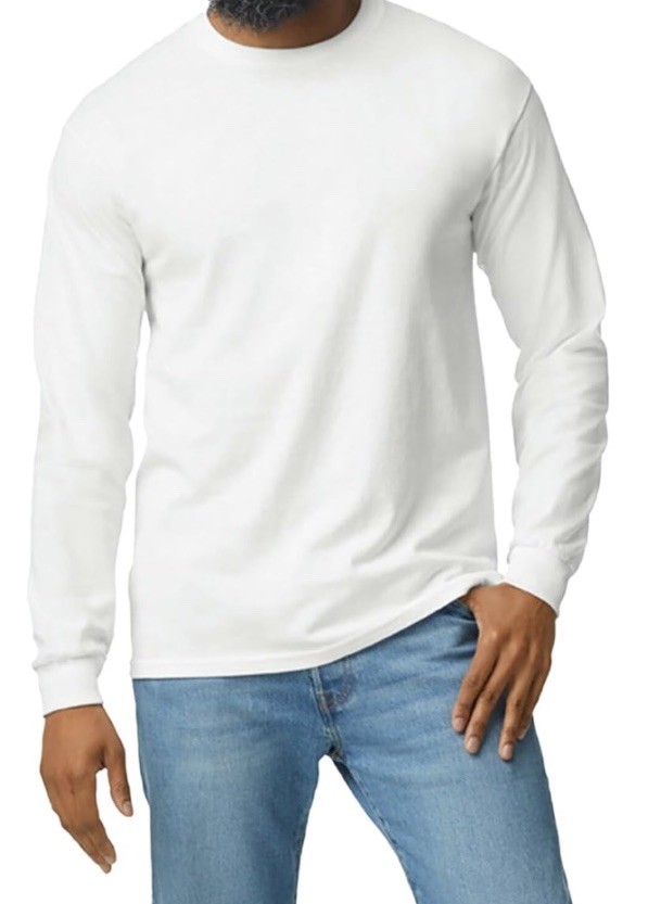 GD180 Gildan G540 Mens Long Sleeve Heavy Cotton Crew Neck 2 Pack TShirt XL C1085 gallery