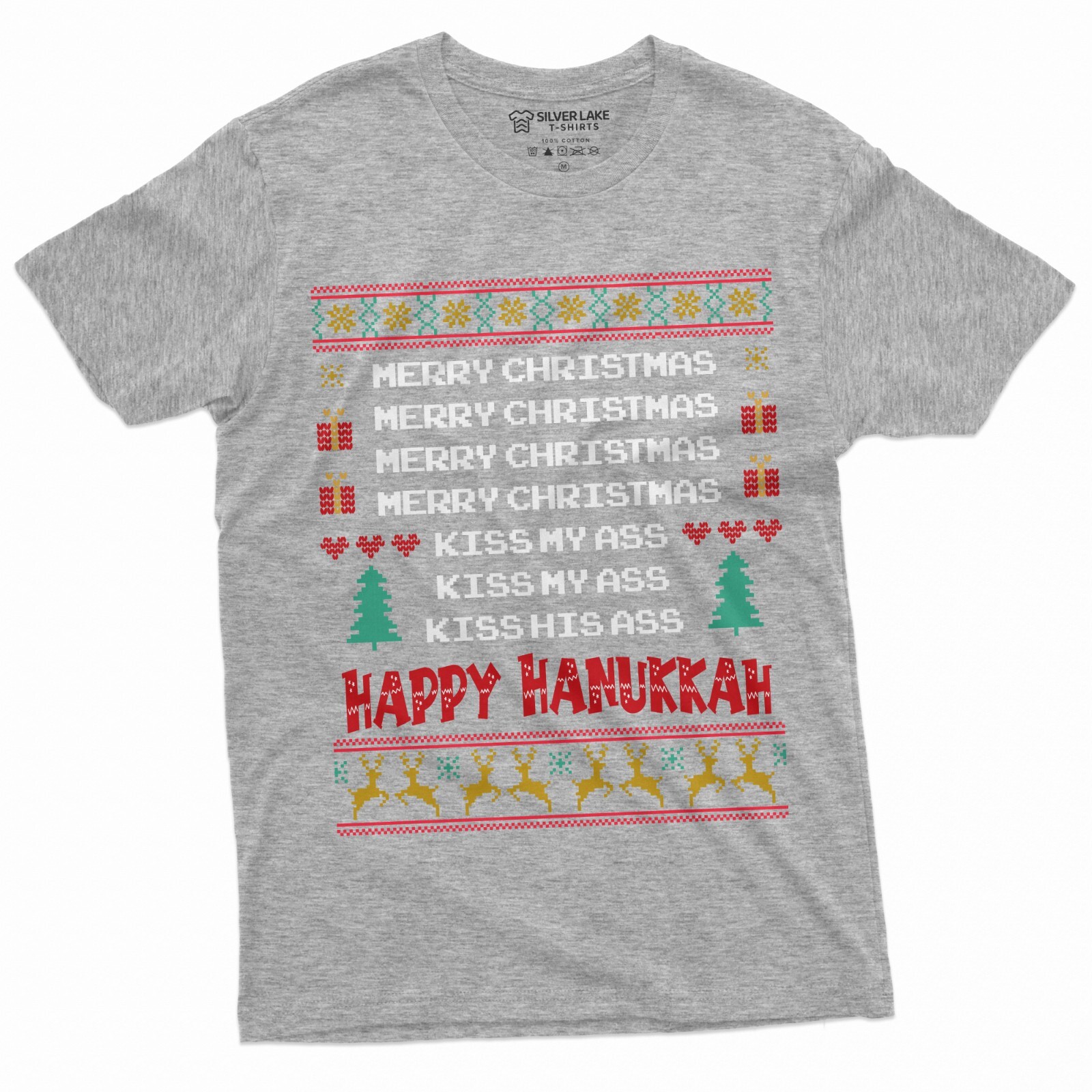 Men's Holiday Funny Shirt Merry Christmas Happy Hanukkah T-shirt classic movie T gallery