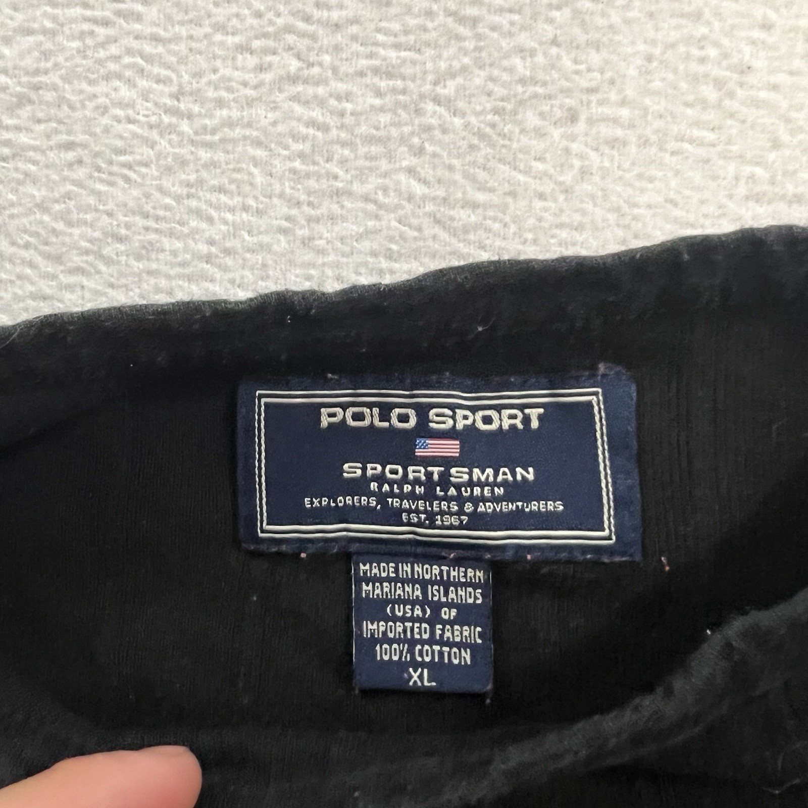 Vintage 90s Polo Sport Ralph Lauren T-Shirt Men’s Large Black Ribbed Sportsman gallery