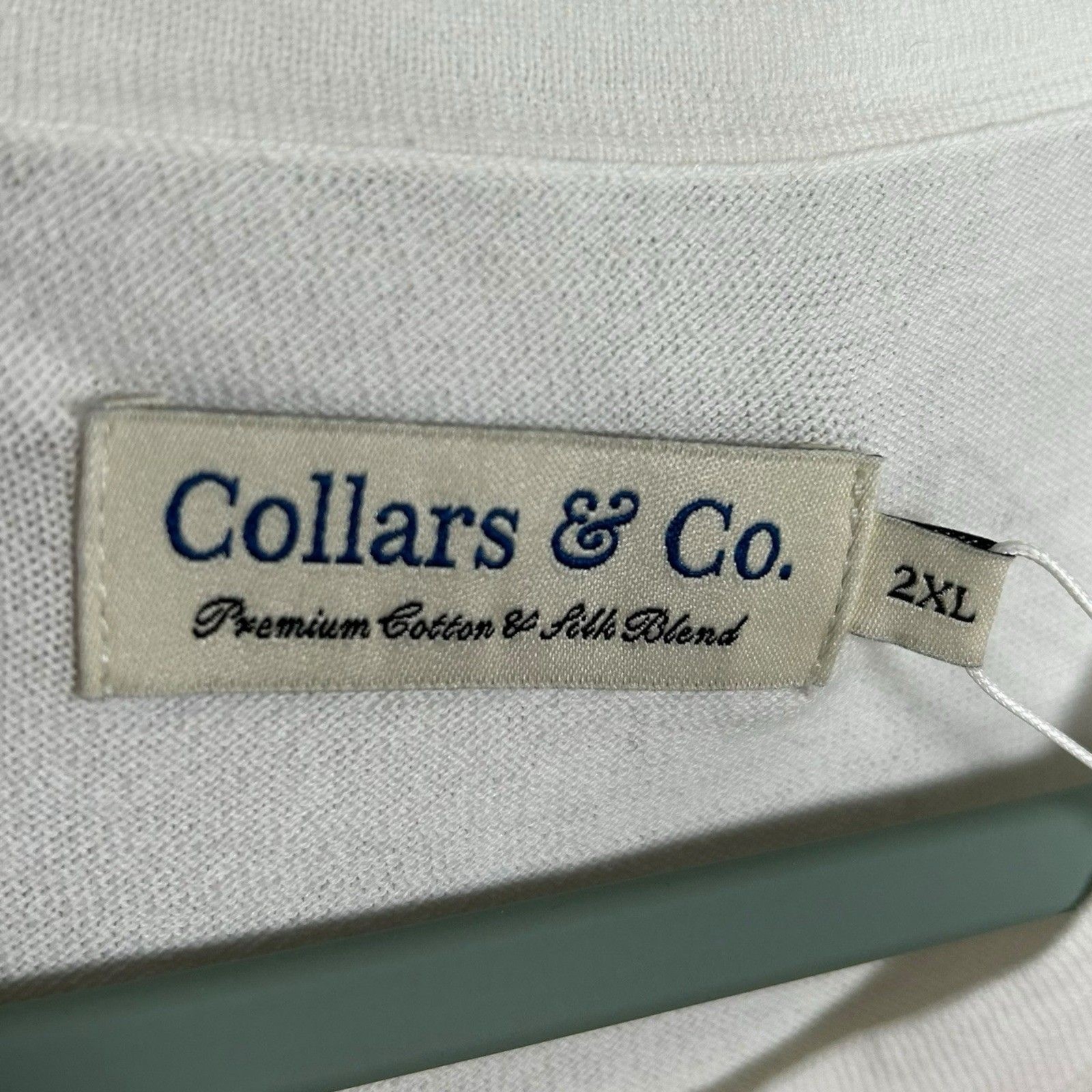 Collars & Co T-Shirt Men 2XL White Cotton Silk Luxury Lucca Tee Minimalist NWT gallery