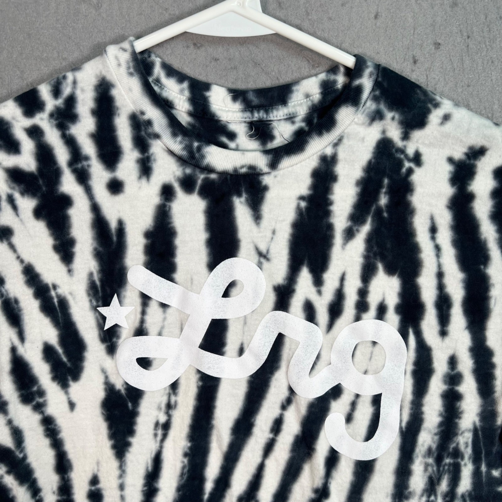 LRG Tie-Dye Logo T-Shirt Small Black & White Cotton Blend Short Sleeve gallery