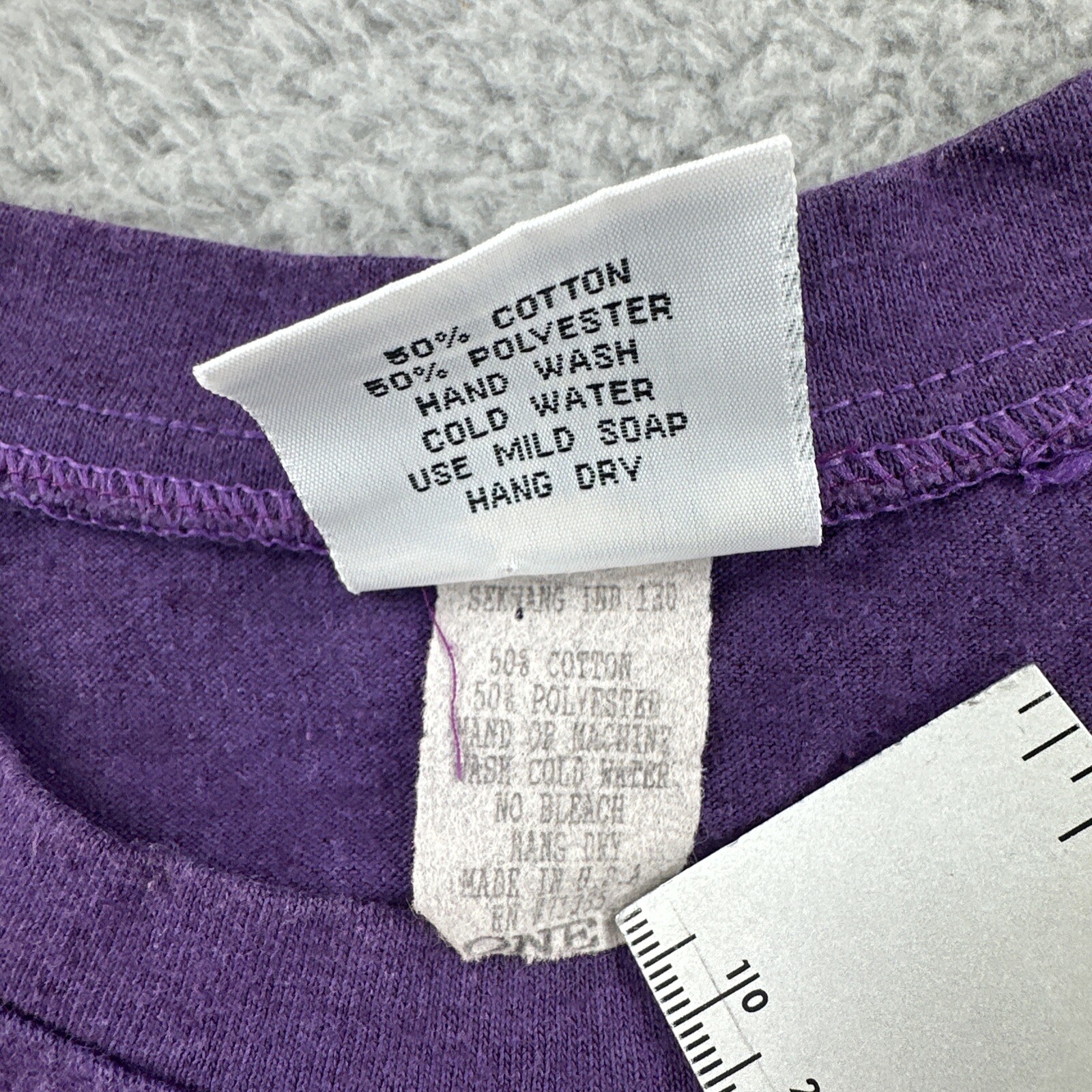 Vtg FAST Fashion Of California 90s XL One Size Fits All USA Made Purple T Shirt gallery