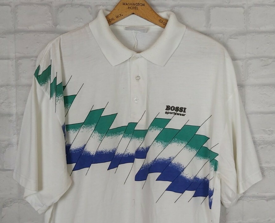 VINTAGE RETRO 90S BRIGHT BOLD POLO SHIRT FESTIVAL SPORTS USA CRAZY T SHIRT TOP gallery