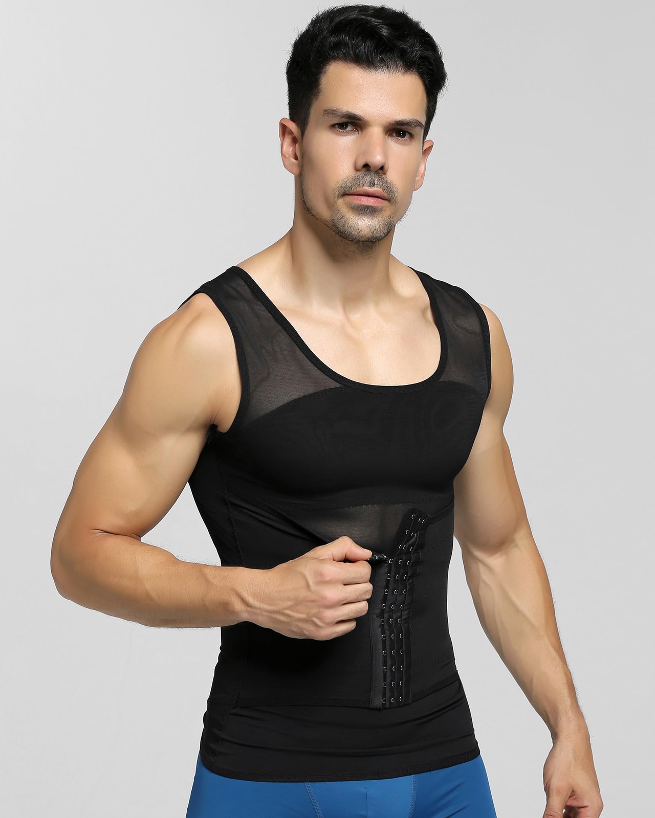 Men Compression Shirts Body shaper Tummy Control Underwear Slimming Girdle US gallery