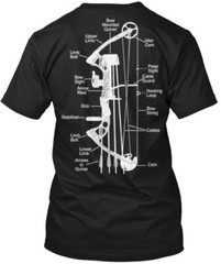 Archery Hunting Bow Mounted Quiver Idler Cam Upper T-Shirt Made in USA S to 5XL