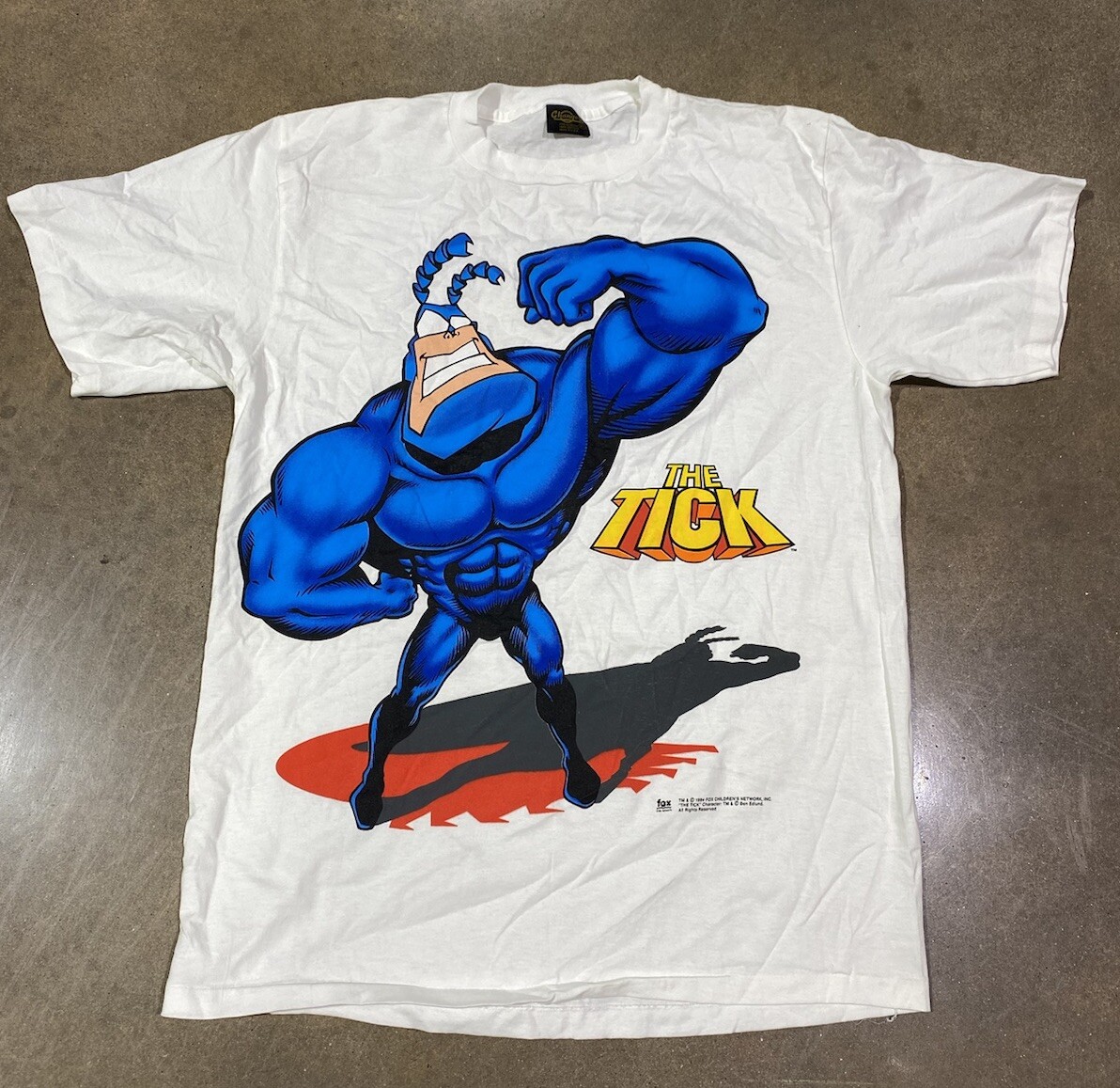 Vintage The Tick Mega Print T-Shirt Size XL Single Stitch 1994 Comic Never Worn!