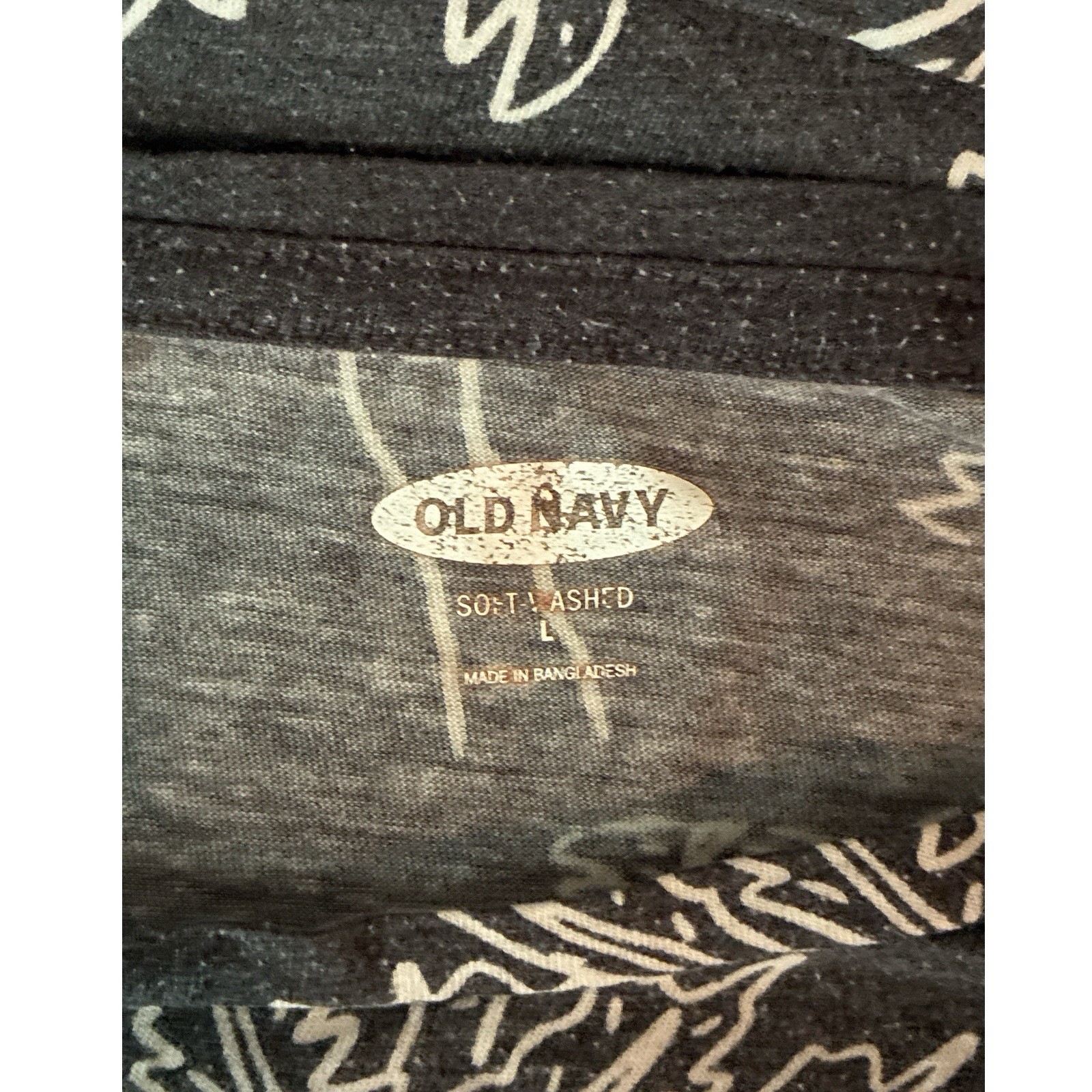 Old Navy Men Short Sleeve Soft Washed T Shirt Palm Gray Size Large Pre Owned gallery